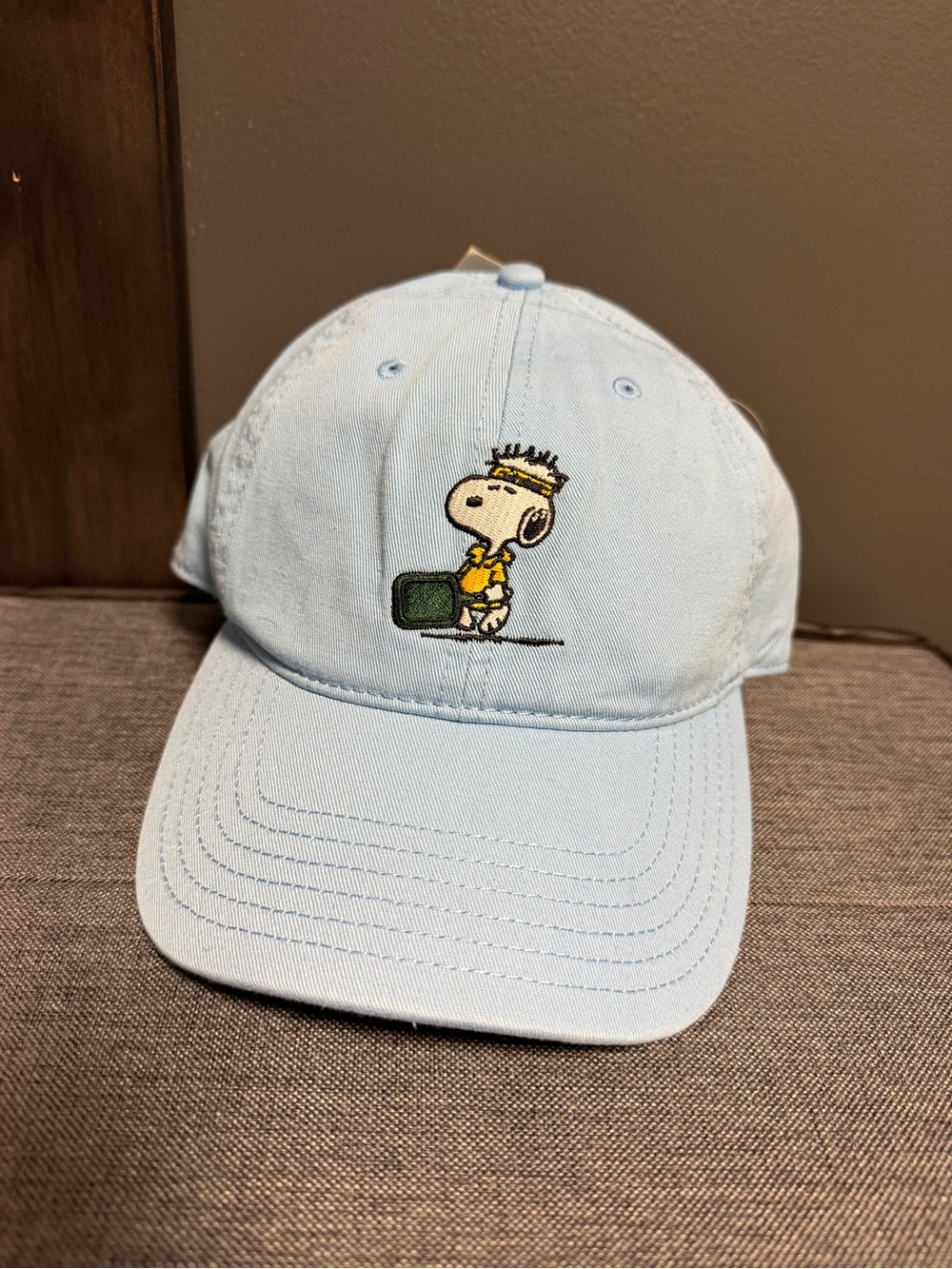 NWT Peanuts Snoopy Tennis Adjustable Dad Hat Light Blue Baseball Cap OSFA
